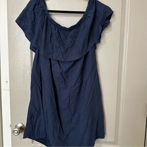 Elegant Navy Blue Women's Dress Ruffle Easter XL